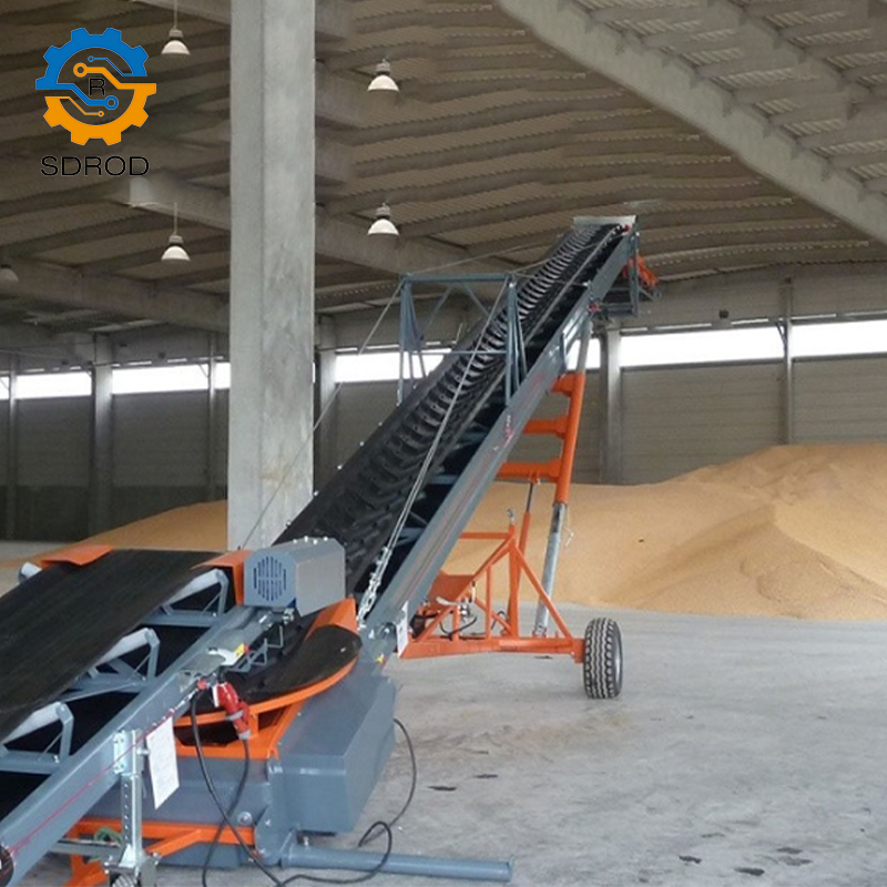 SDROD profession custom portable conveyor feeding machine system flexible belt conveyor for grain