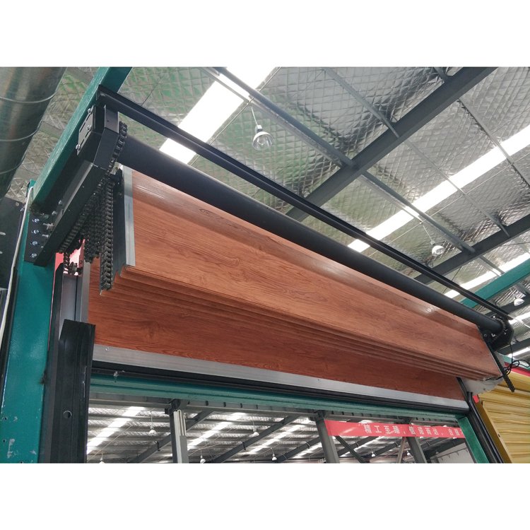 9x7 automatic sectional stacking wood look folding garage doors