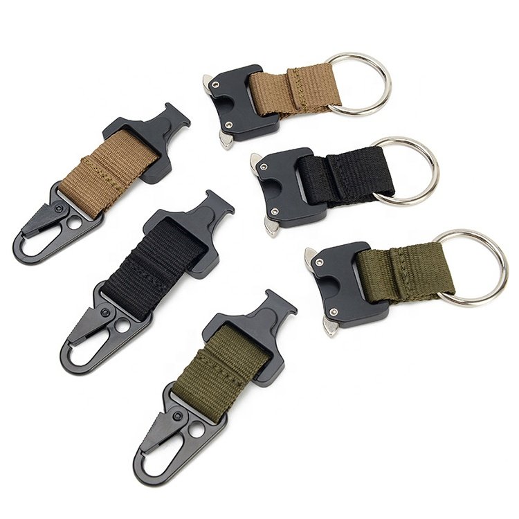 Wholesale Quick Release Metal Buckles Key Chain Hook EDC Tactical Gear Molle Buckle For Tactical Bag
