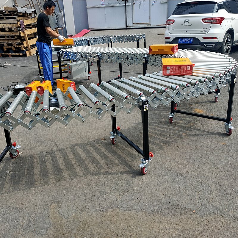 Small Conveyor Belt Adjustable Speed Telescopic Roller Line Customized Roller Conveying Equipment