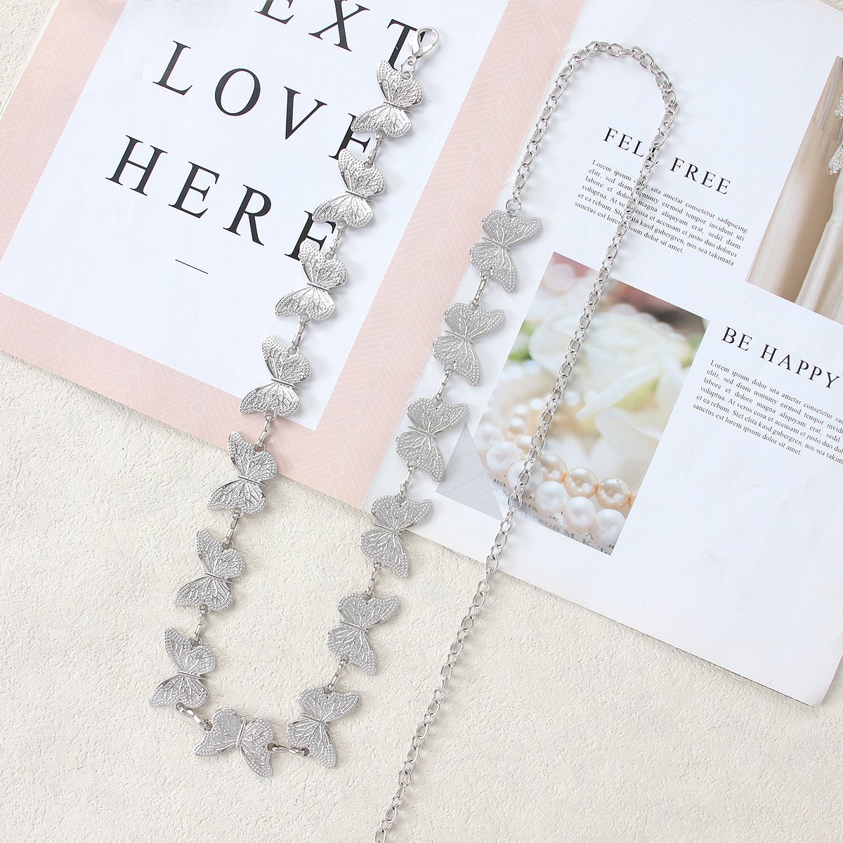 Fashion Butterfly Niche Belt Metal Body Waist Chain JK Uniform Dress Accessories Body Jewelry Sexy Shorts Belly Chain For Women