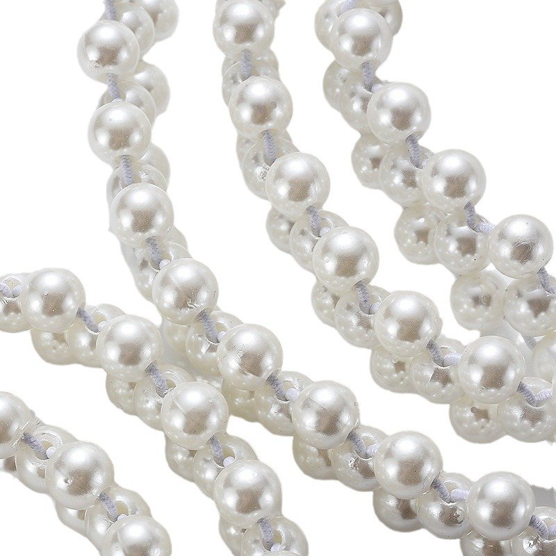 2CM Wide Elegant Style Womens Summer Dress Elastic Pearl Belts Waist Chain Belts for Lady