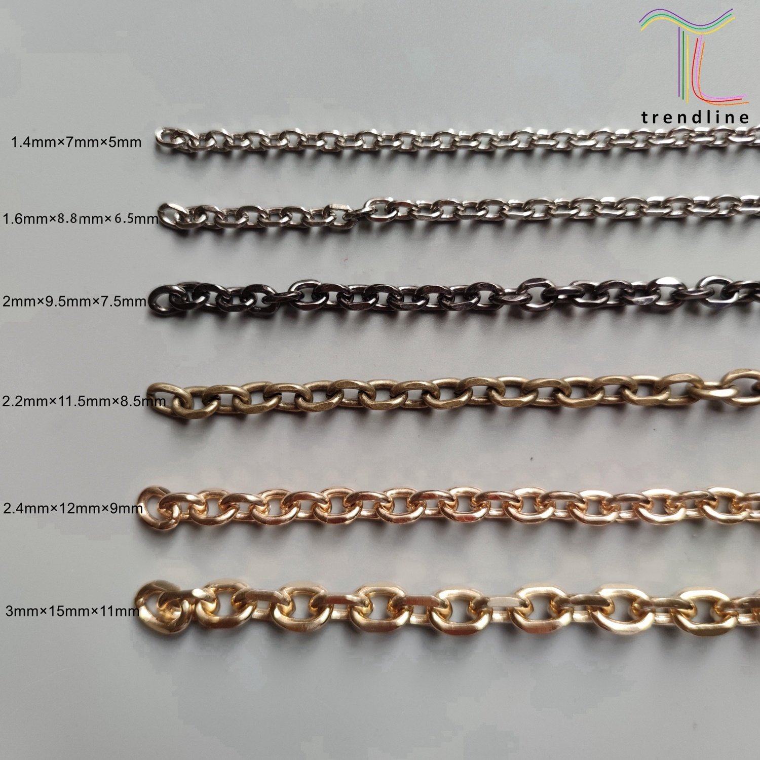 6 size options O ring iron clothes gold rope gunmeatl silver jean fashion body metal chains for artworks women