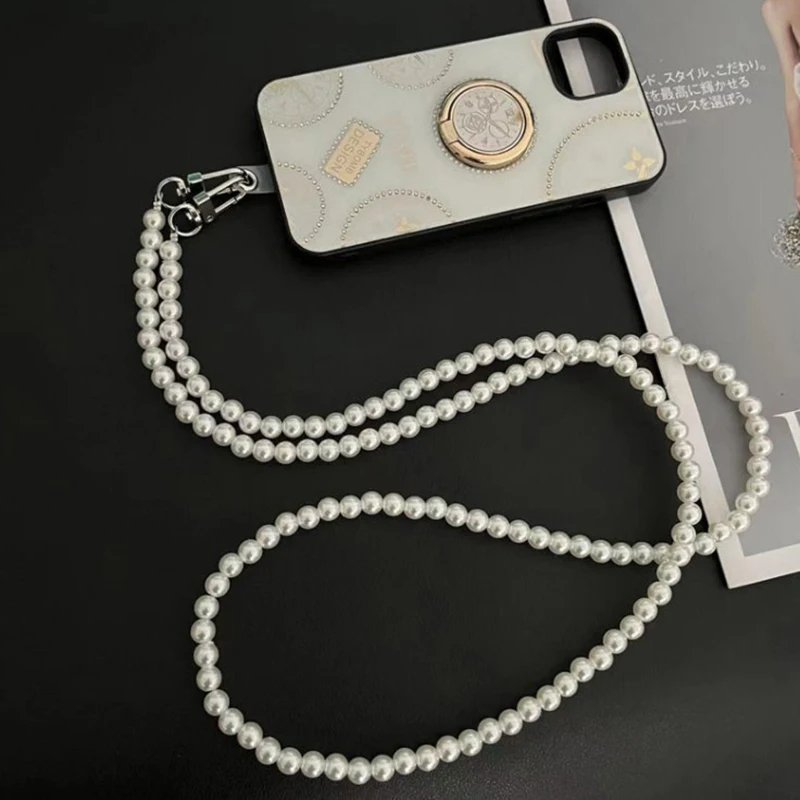 Phone Anti-lost Sling Belt Universal Clip Bag Bag Chain Long Crossbody Chain Hand-beaded Lanyard Women's Mobile Phone Lanyard
