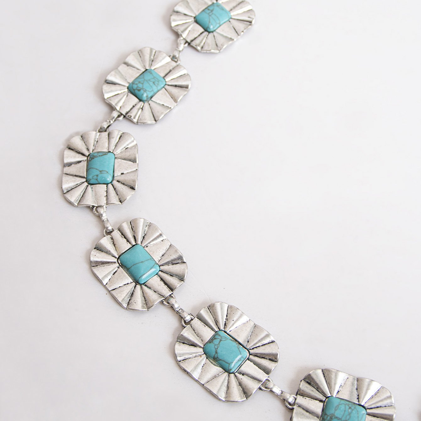 Women Belt Turquoise Stone Western Chain Belt