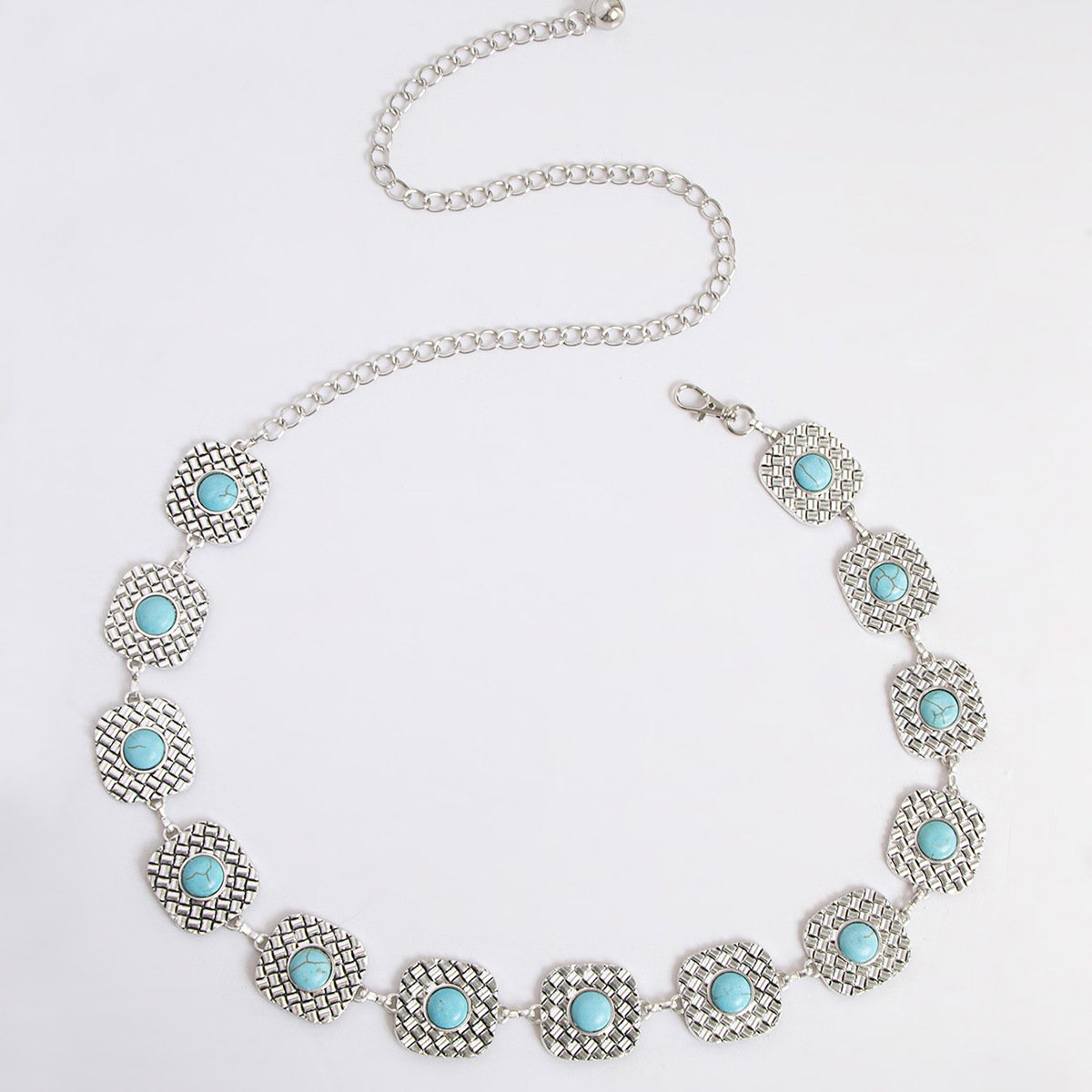 Women Belt Turquoise Stone Western Chain Belt