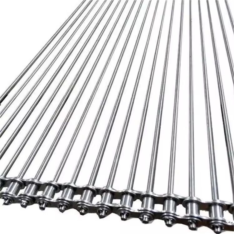 Support custom chain rod type strip mesh chain processing custom stainless steel mesh chain through rod conveyor belt