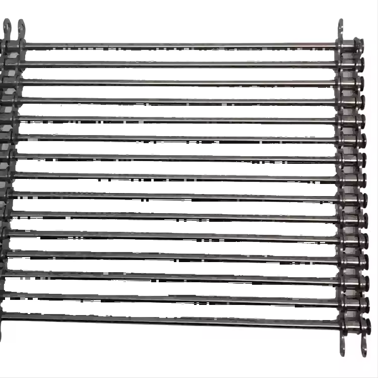 Support custom chain rod type strip mesh chain processing custom stainless steel mesh chain through rod conveyor belt