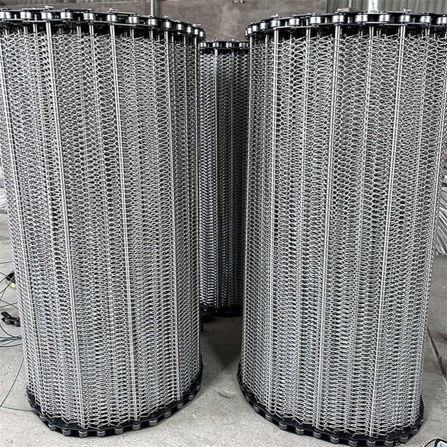 Wholesale Fryer Conveyor Belt Roller Chain Driven Belt Metal Chain Conveyor Belt