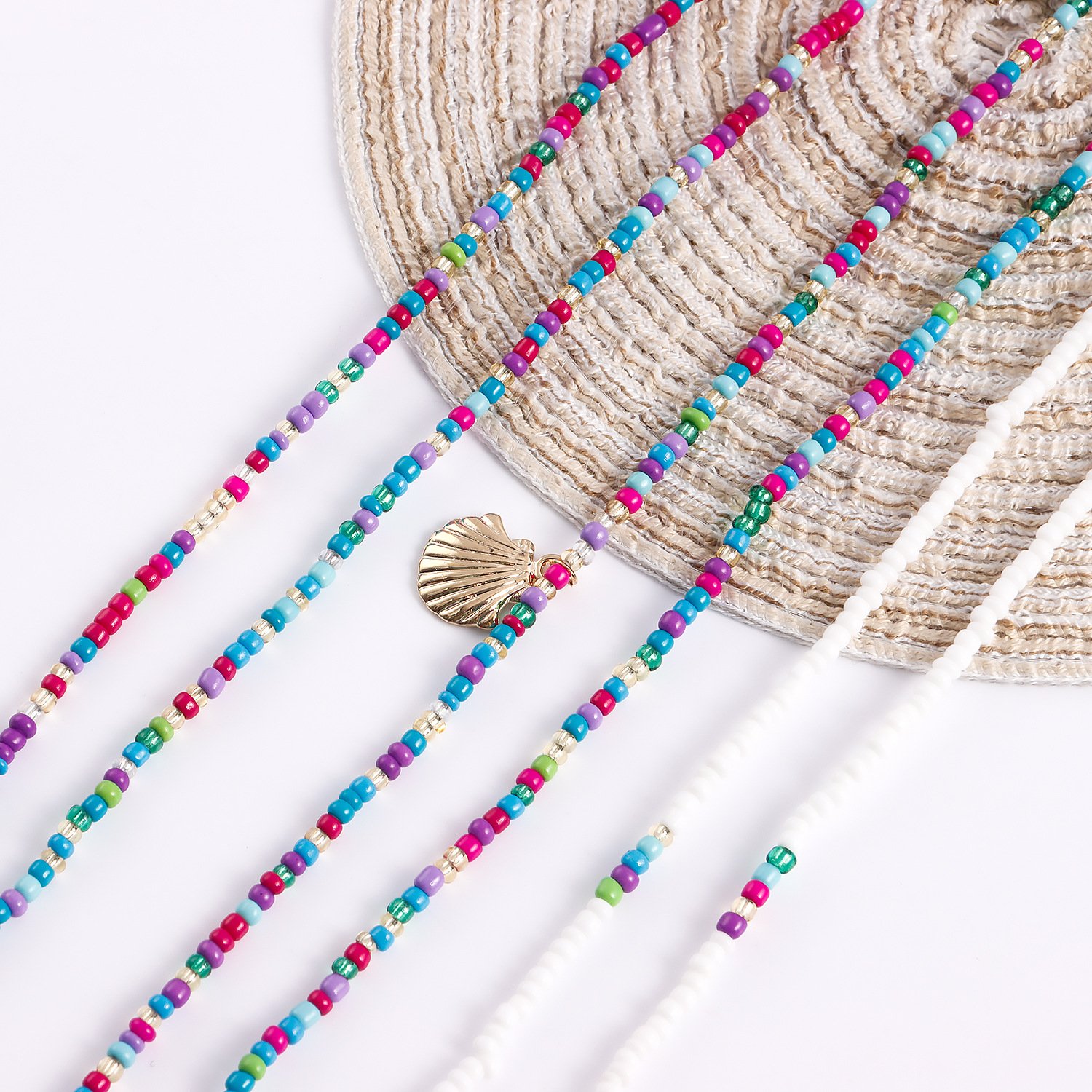 3pcs/set Wholesale Bohemia Beads Body Chain Set Butterfly Elastic Waist Chain Handmade Women Bikini Jewelry Beach Shell Jewelry