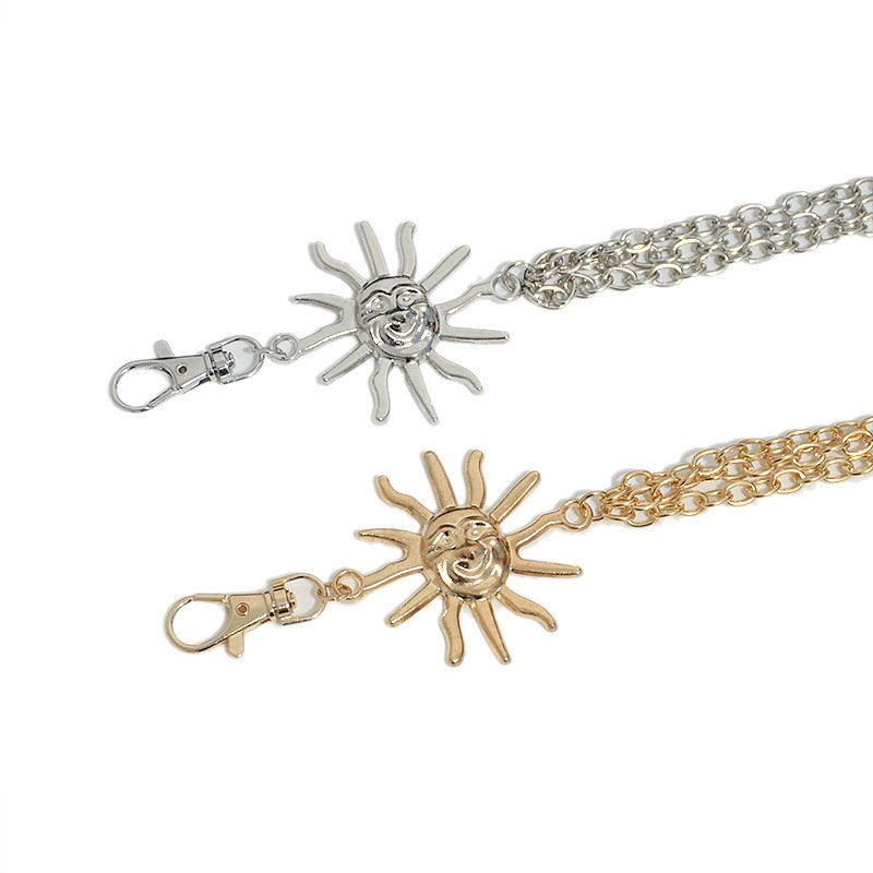 New Women Gold Metal Fashion Belt - Hip High Waist Skinny Waistband Chain Links Sun