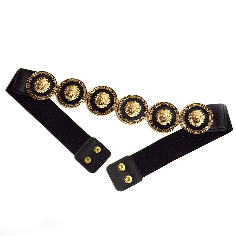 Summer Hottest Gold Plated Engraved Beauty Lion Belt Women Elastic