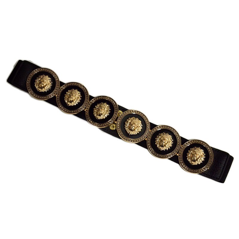 Summer Hottest Gold Plated Engraved Beauty Lion Belt Women Elastic