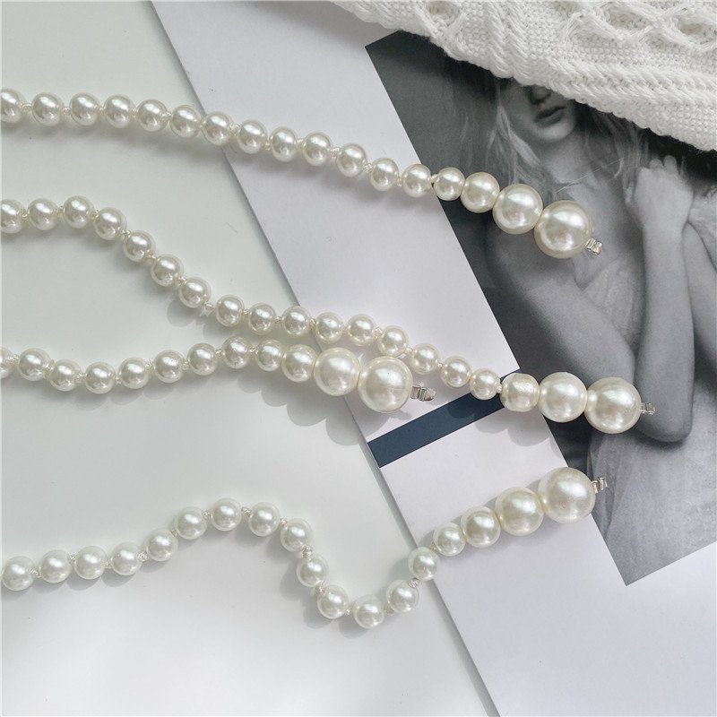 RTS Pearl Belt White Women Waist Chain Adjustable Plus Size Belts Body Accessories for Dress