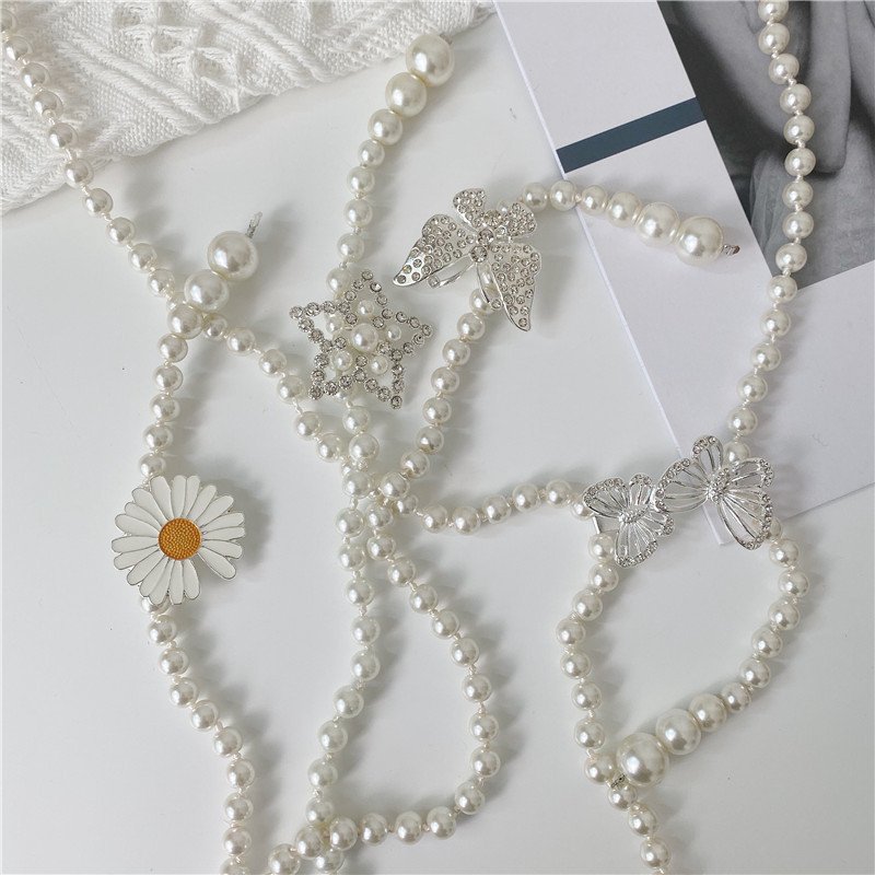 RTS Pearl Belt White Women Waist Chain Adjustable Plus Size Belts Body Accessories for Dress