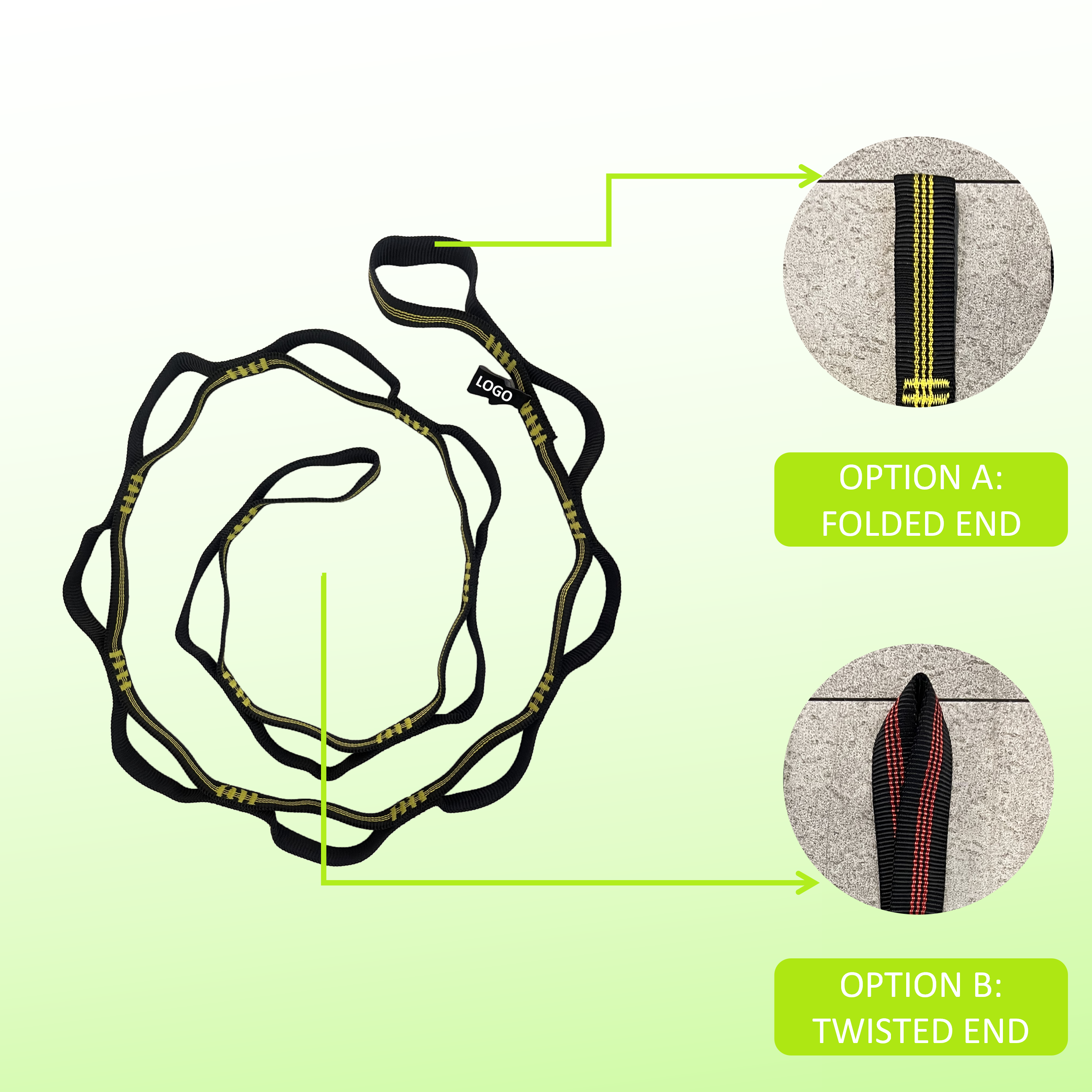 Heavy Duty Non Elastic Stretch Band Yoga Resistance Strap Pull Up Suspension Strap For Physical Therapy