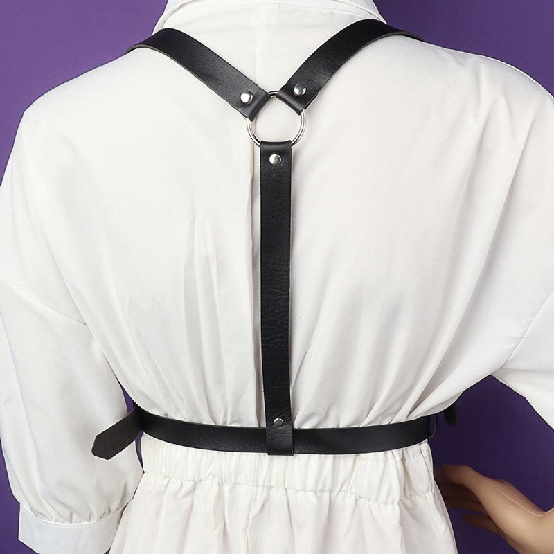 New punk style back and chest strap fashionable dressing body chain leather belt handsome and sexy waist belt