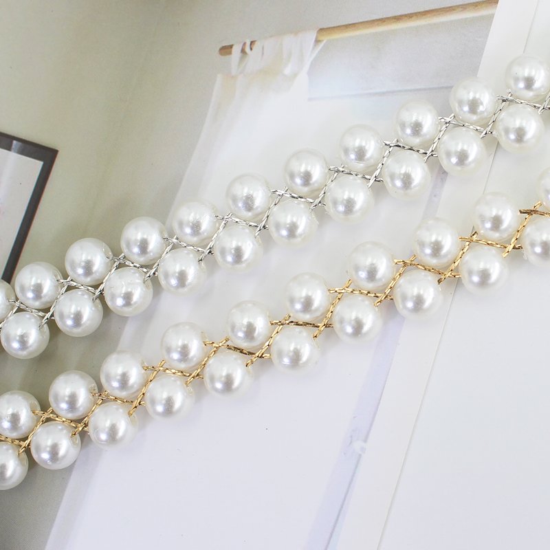 2023 Vintage New Fashion Pearl Silver Gold Metal Chain Belts for women waist belly strap for girls ladies designer dresses