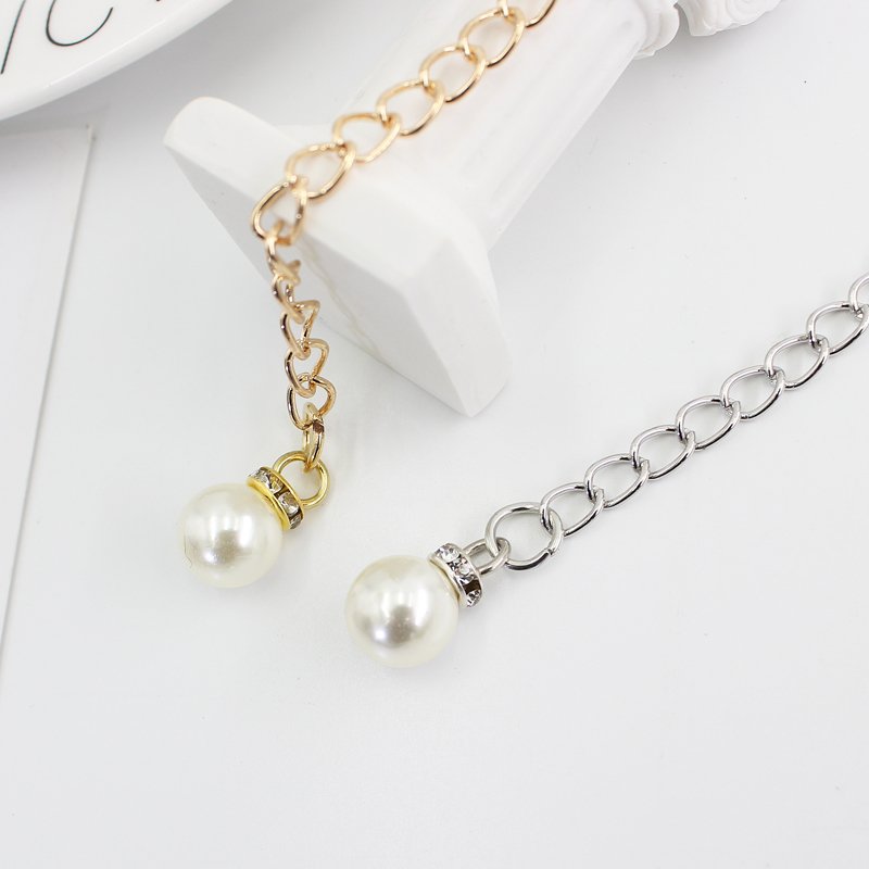 2023 Vintage New Fashion Pearl Silver Gold Metal Chain Belts for women waist belly strap for girls ladies designer dresses
