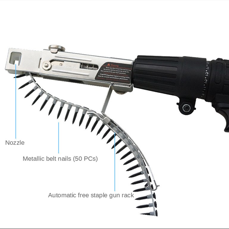 Automatic Chain Belt Nail Gun Cordless Nail Gun Adapter Electric Autofeed Collated Dry Wall Screw Gun Attachment
