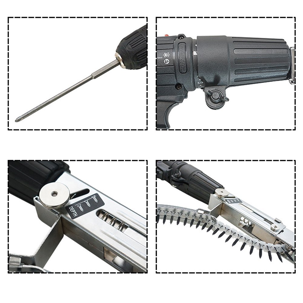 Automatic Chain Belt Nail Gun Cordless Nail Gun Adapter Electric Autofeed Collated Dry Wall Screw Gun Attachment
