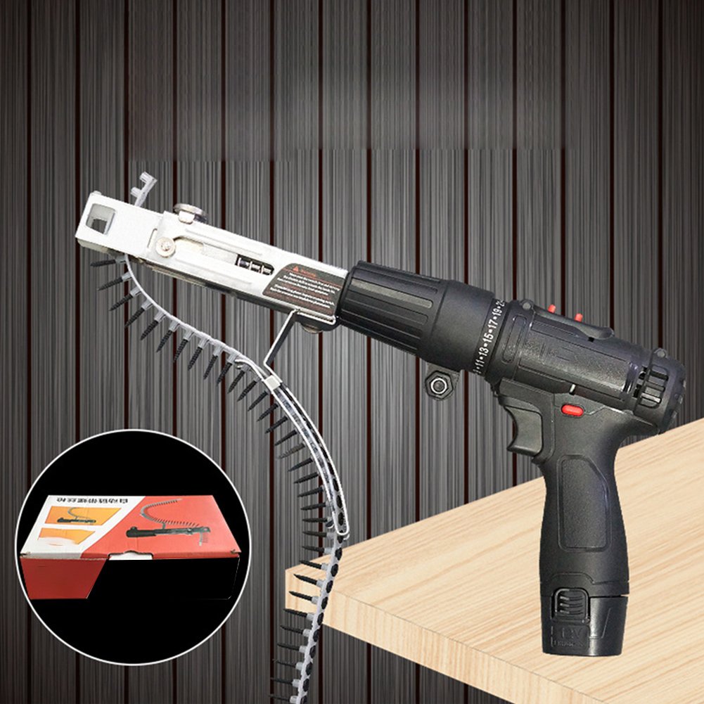 Automatic Chain Belt Nail Gun Cordless Nail Gun Adapter Electric Autofeed Collated Dry Wall Screw Gun Attachment