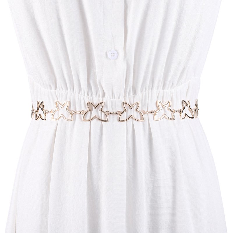 2024 New Women's Fashion Hollow Butterfly Decorative Dress Shirt Waist Waist Belt Hook Adjustment Waist Chain
