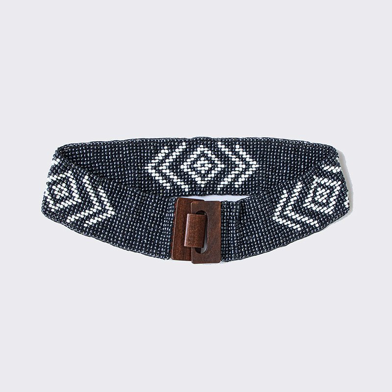 ONTHELEVEL Western Beaded Belt Handcrafted Exquisite Beads Bohemian Rope Braid Waist Belt for Fashionable Styles