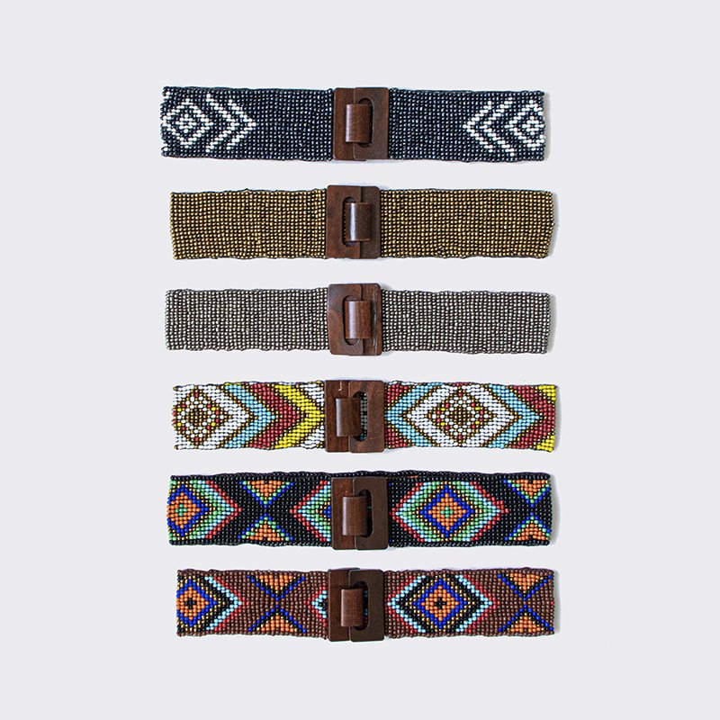 ONTHELEVEL Western Beaded Belt Handcrafted Exquisite Beads Bohemian Rope Braid Waist Belt for Fashionable Styles