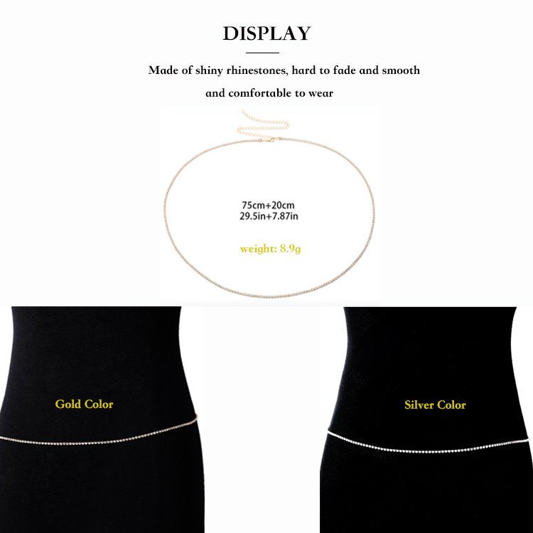 1 Layer Boho Waist Fashion Jewelry Women Belly Chains Sexy Custom Belt Hip Crystal Rhinestone Body Chain