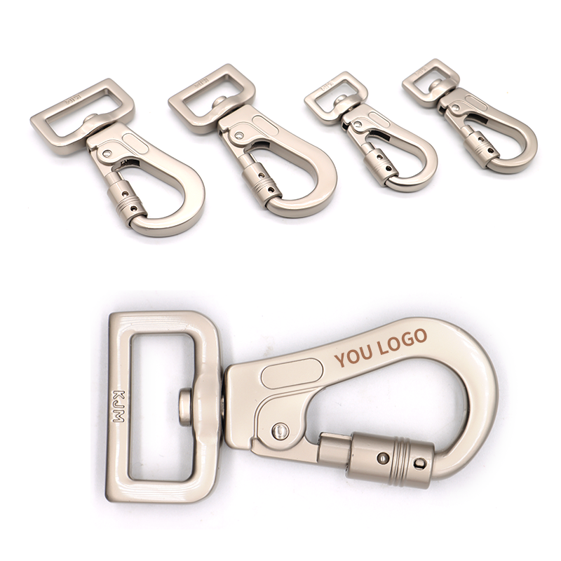 Custom logo lanyard snap hook pet hardware harness zinc alloy dog leash safety belt snap hook key chain