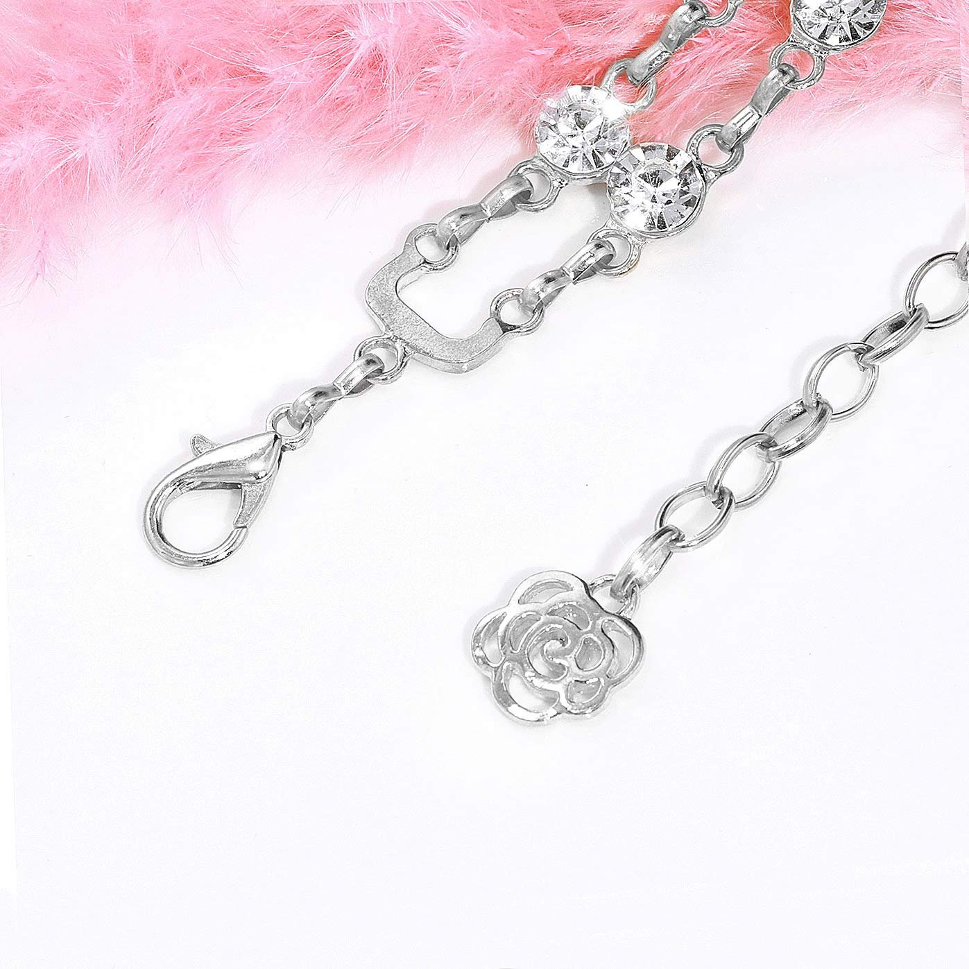 Chain Belts for Women Girls Double Row Crystal Metal Waist Link Belt Gold Z242