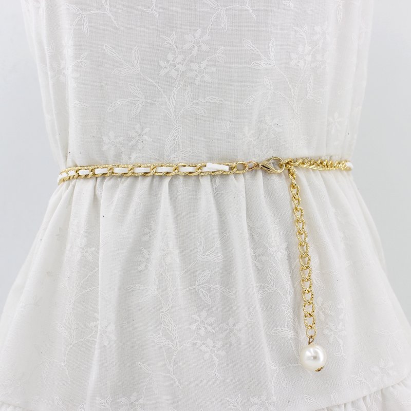 High fashion quality women slim waist belly metal chain belt strap for Dress