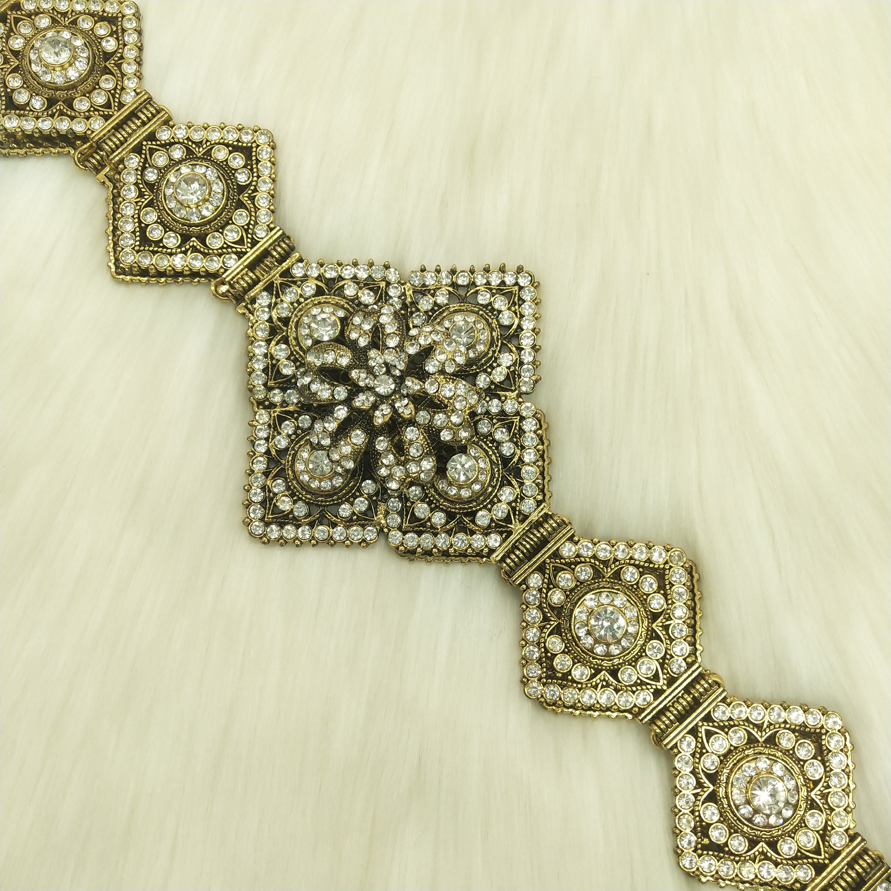 R French Gold Color Women Chain Crystal Metal Waistband Morocco belt Wedding Caftan Dress Belt Adjustable Length