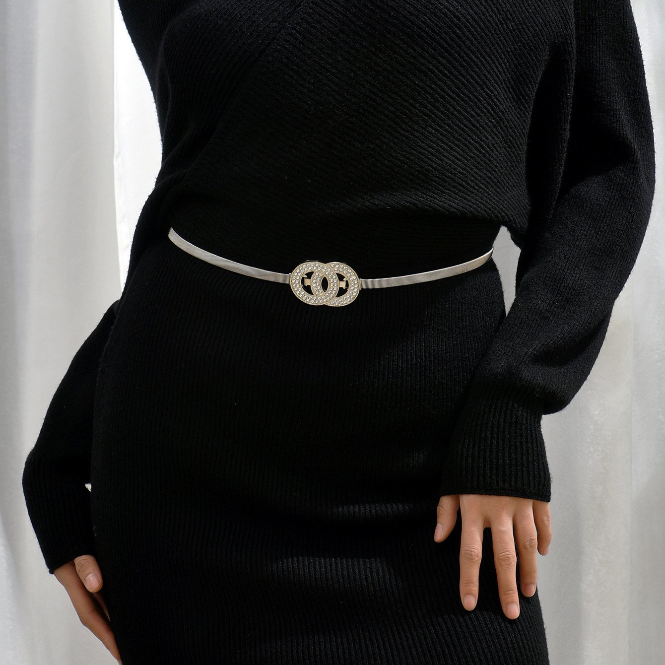 Elastic Designer Wedding Skinny Gold Chain Waist Shape Belt Metal For Elastic Belts Women