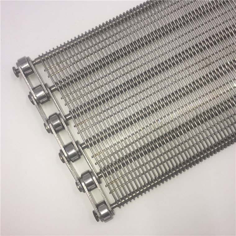 80-20 1000 degrees resistance Tight Spiral Eye Link Flex Wire Ring Conveyor Belts