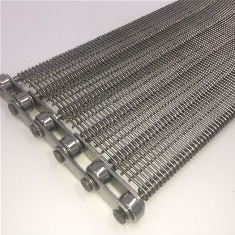 80-20 1000 degrees resistance Tight Spiral Eye Link Flex Wire Ring Conveyor Belts