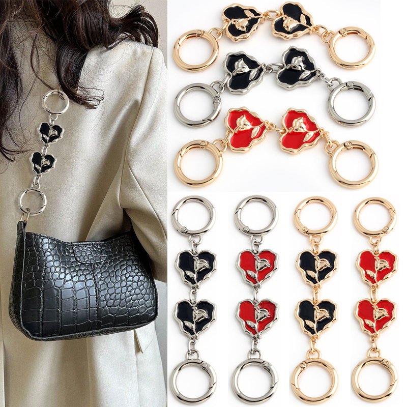 New Fashion Heart Rose Metal Shoulder Strap Chain Extended Bag Chain Accessories DIY Hardware Replacement Chain For Bag