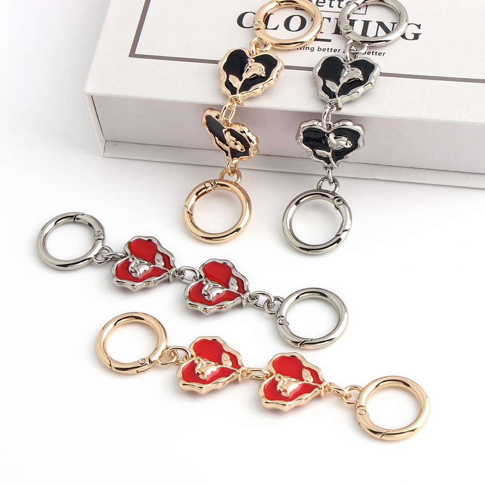 New Fashion Heart Rose Metal Shoulder Strap Chain Extended Bag Chain Accessories DIY Hardware Replacement Chain For Bag