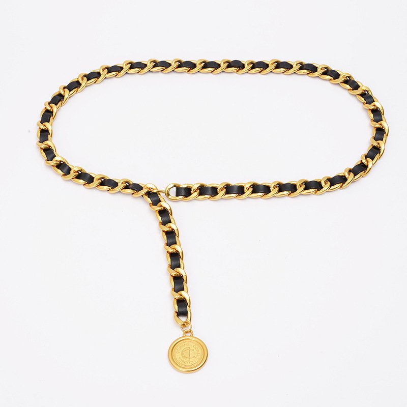 GT Hot Selling Fashion Gold Leather Waist Chains Wholesale Custom High Quality Waist Belt Women Elegant Chain Belts