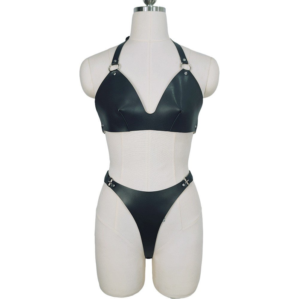 Waist Punk Harness Belt Fashion Body Chain Black Leather Goth Rave Adjustable Body Corset Accessories for Women and Girls