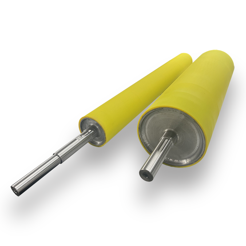Rubber conveyor belt roller, rubber idler roller pu rubber coated conveyor pulley