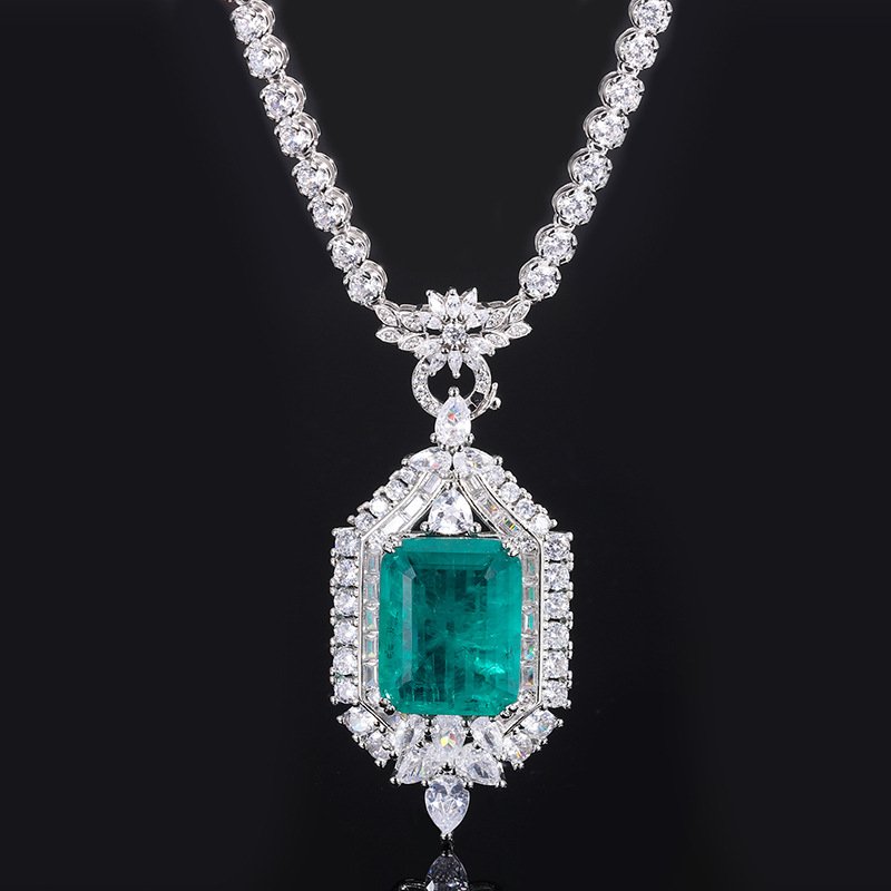 Hot Sell S925 sterling silver fulled drilled Necklace Jewelry Wholesale natural High carbon stone pendant Couple gift necklace