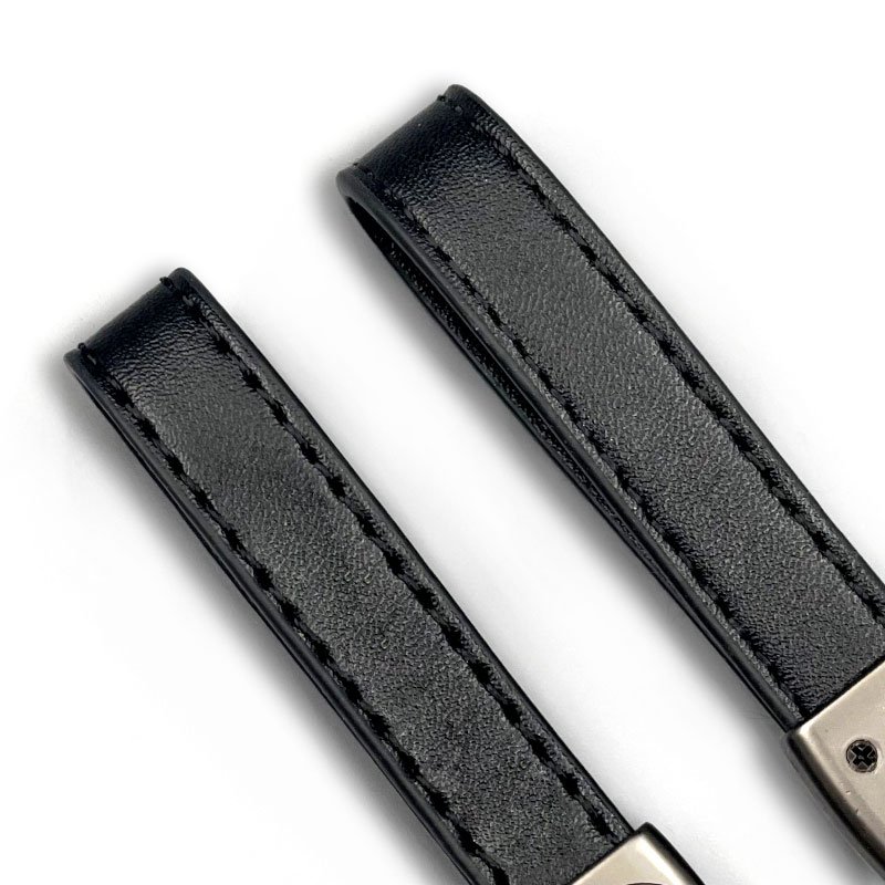 PU leather Car LOGO Keychain LOGO custom metal simple explosions classic universal lambskin key ring clasp wholesale