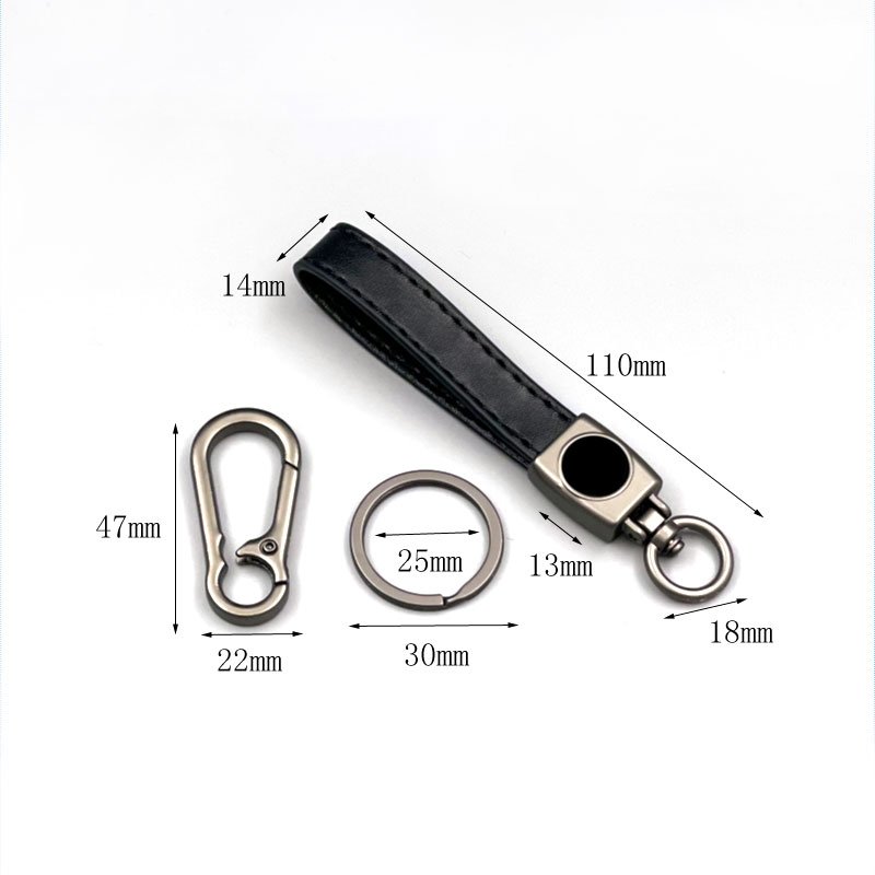 PU leather Car LOGO Keychain LOGO custom metal simple explosions classic universal lambskin key ring clasp wholesale