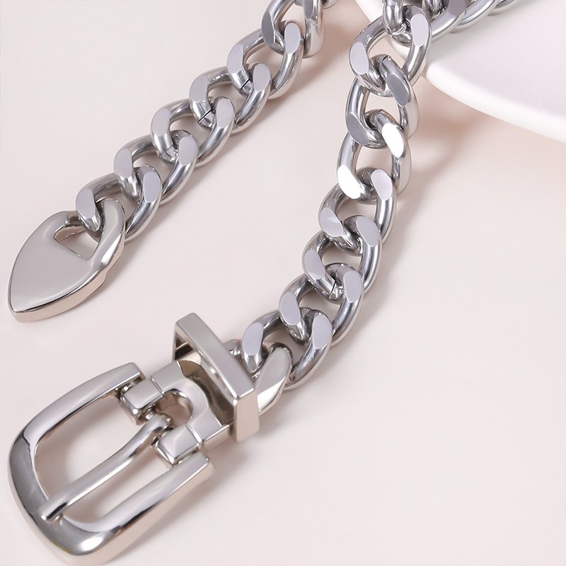 Punk Rock Metal Chunky Gold Silver Plated Body Waist Chain Belt for Women and Girls Party