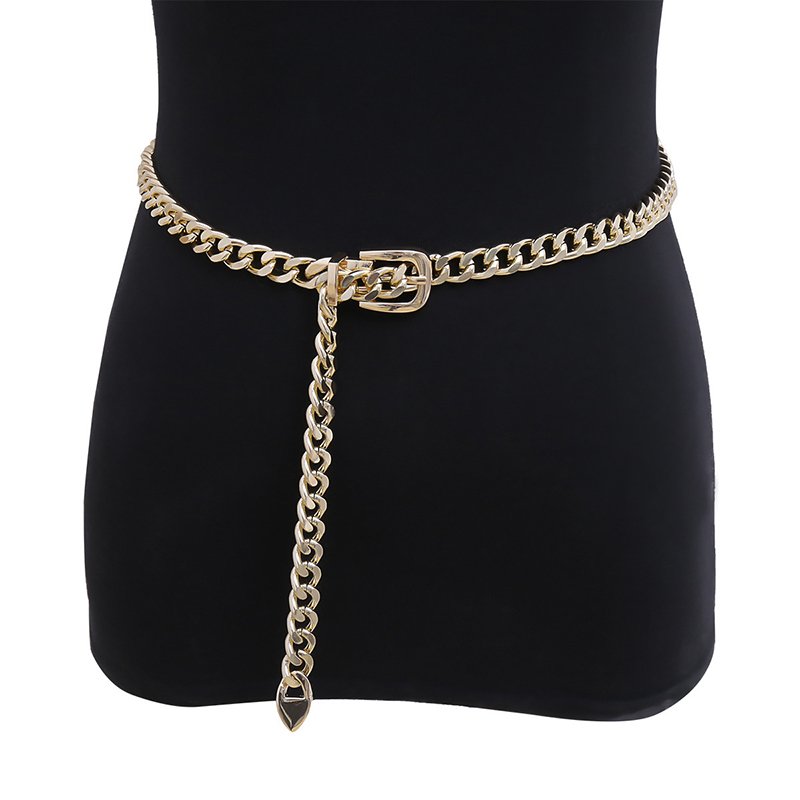 Punk Rock Metal Chunky Gold Silver Plated Body Waist Chain Belt for Women and Girls Party