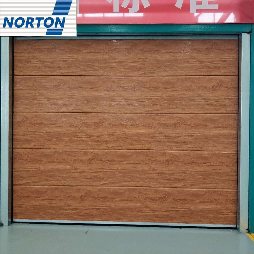 Wood Looking Automatic Control Overhead Stacking Garage Door With Sealing Strip