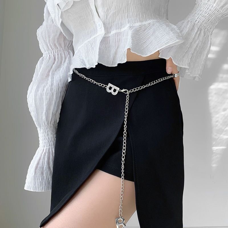 Newly Designed Stainless Steel Clothing Accessories Hollow Letter Pendant Women Body Chain