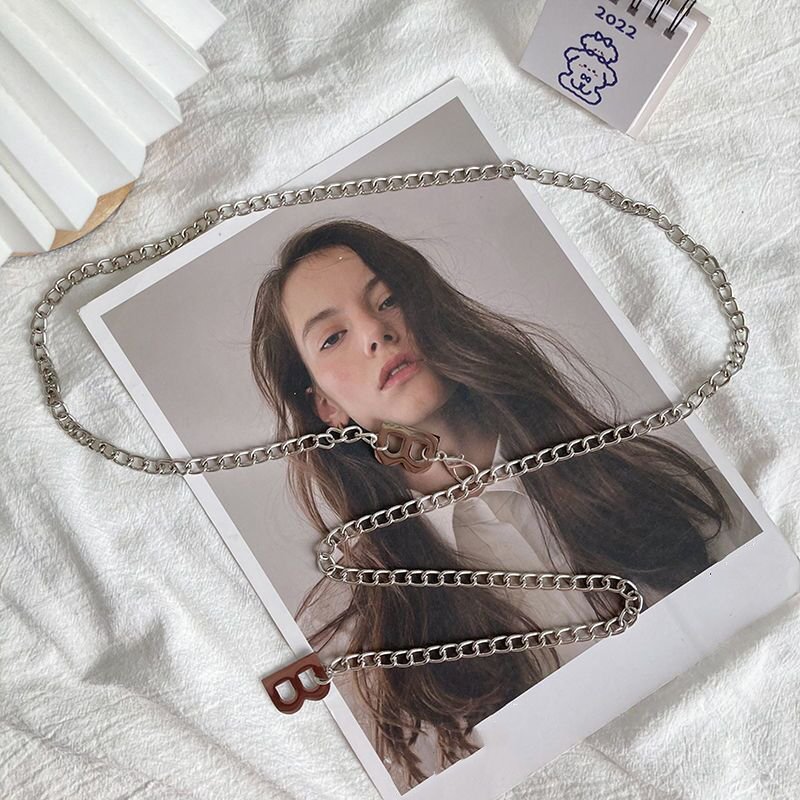 Newly Designed Stainless Steel Clothing Accessories Hollow Letter Pendant Women Body Chain